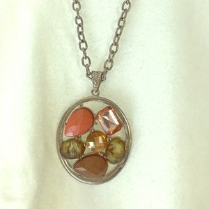 Earth tone jewel necklace
